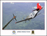 "April Fools Day" Tuskegee Airmen P-51 Print by Jerry Taliaferro